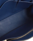 Hermes 2010 Blue Taurillon Clemence Jypsiere 28 Shoulder Bag