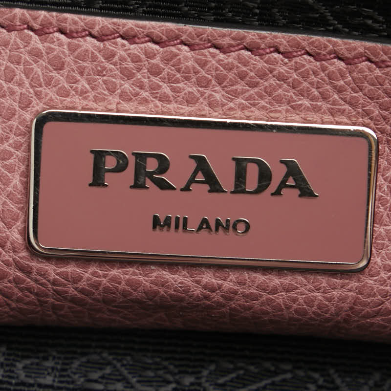 Prada Triangle Logo  Handbag Shoulder Bag 2WAY B2625M Pink Leather  Prada Handbag