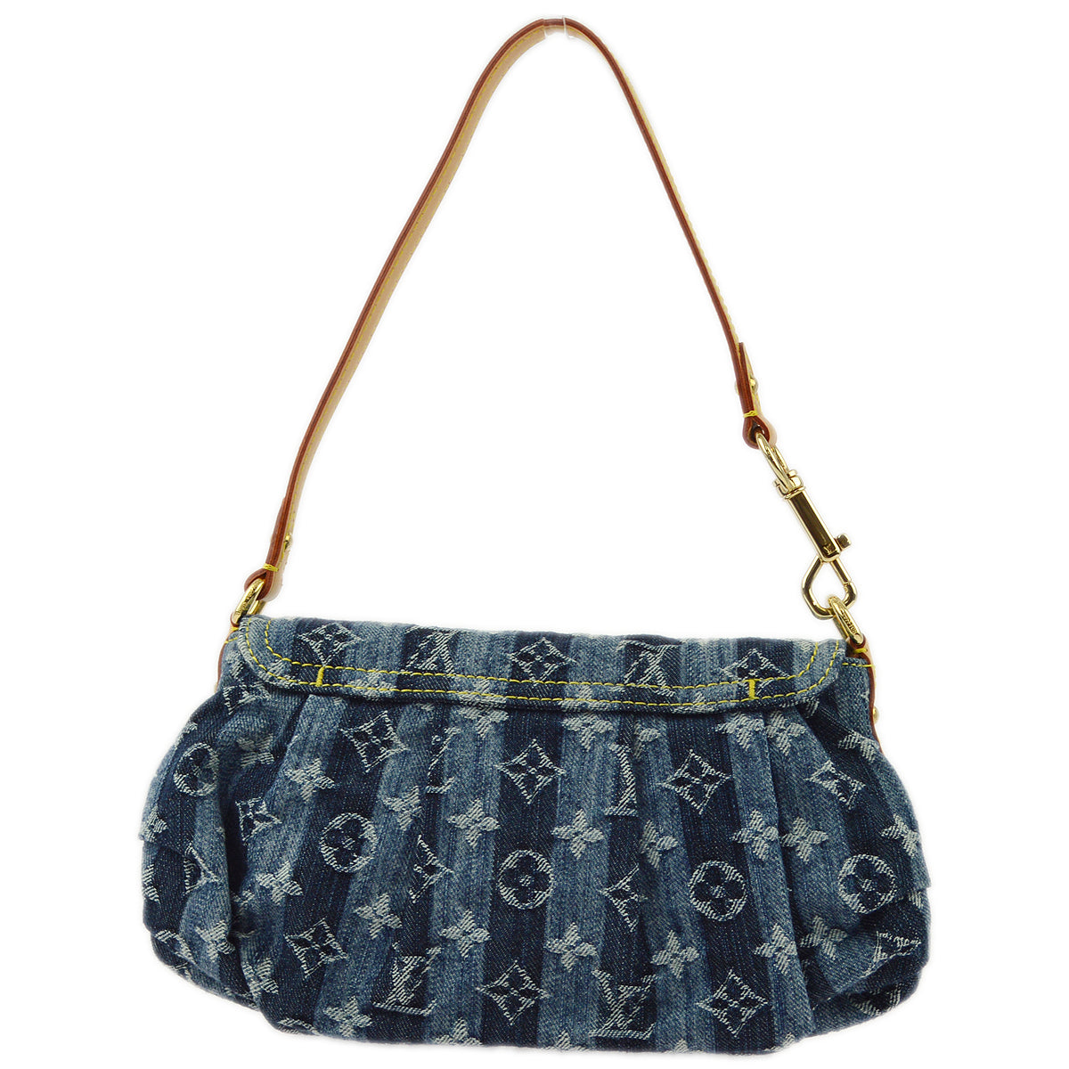 Louis Vuitton 2006 Blue Monogram Denim Mini Pleaty Raye Handbag M95333