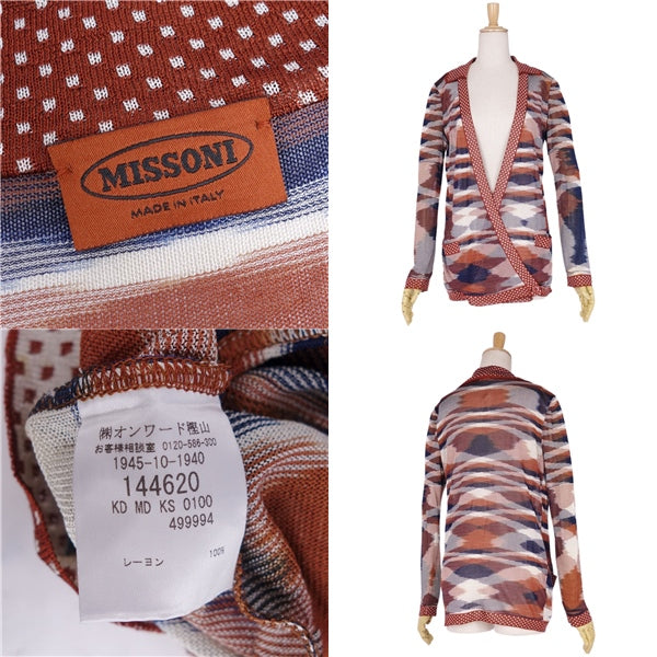 Missoni Nitted CARDIGAN LONGSLEEVE LAYON TOPS LADYS 42 (M equal) Multicolor