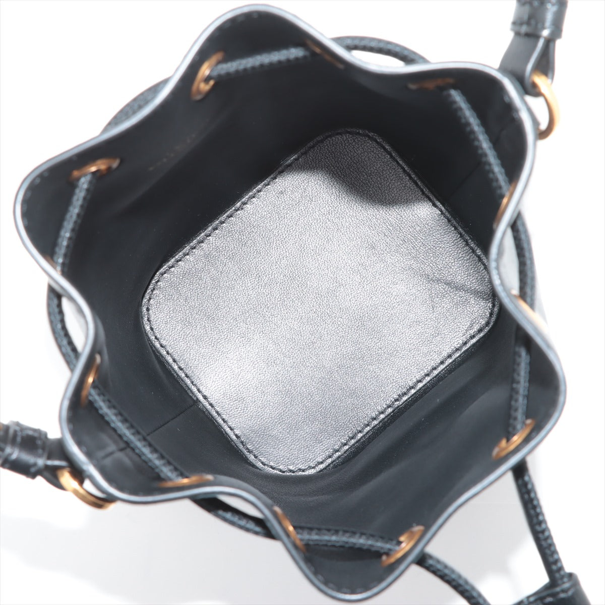 Valentino Mini Bucket Bag Leather 2WAY Handbag Black