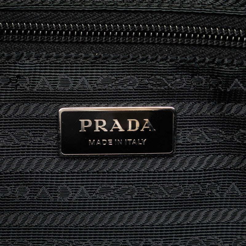 Prada Triangle Logo  Handbag Black Nylon Leather  Prada (Ginestapo)