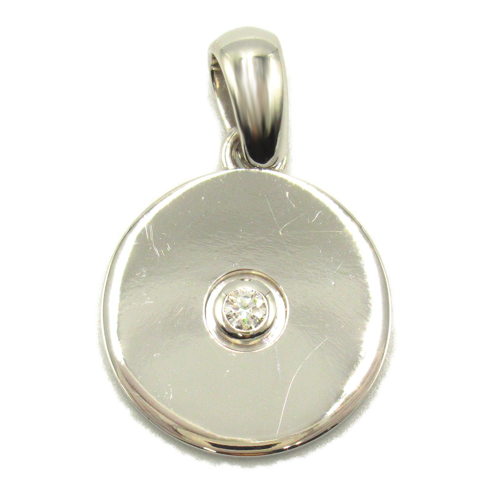 Cartier Diamond Top Pendant Top Jewelry K18WG (White G) Diamond  Clear System
