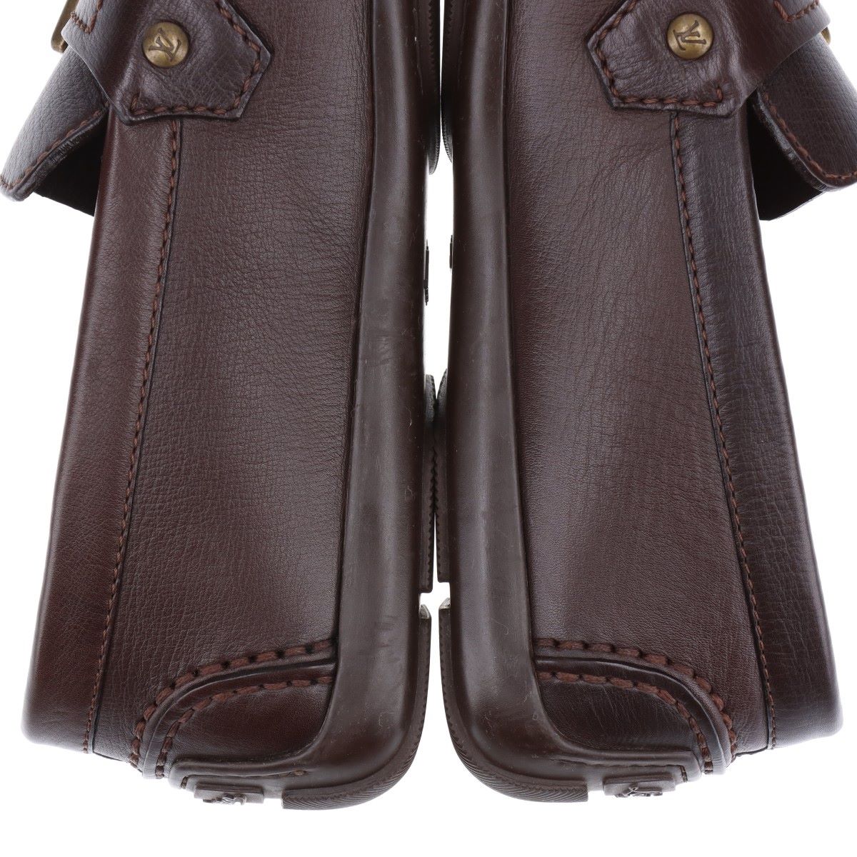 Louis Vuitton 05 Year Leather Driving Shoes 7 Men Brown FA0095 Single Monkstrap