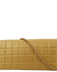 Chanel 2001-2003 Beige Lambskin East West Choco Bar Chain Shoulder Bag