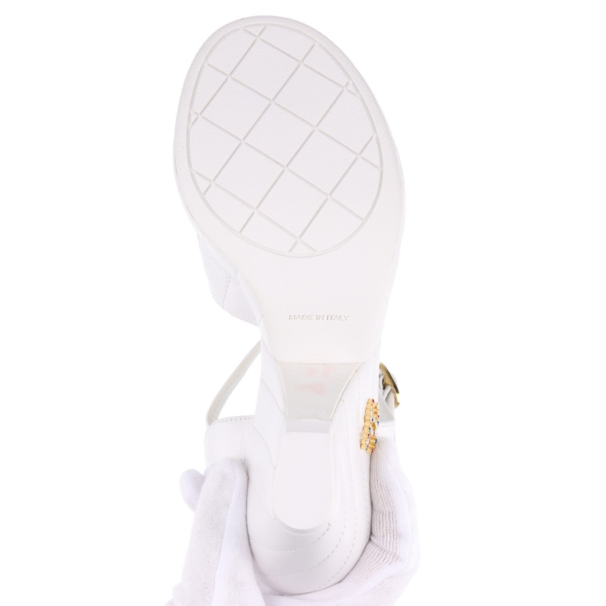 Chanel Coco Leather Sandals 35  White G45637