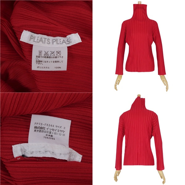 Issey Miyake Pleated  Haineck Long Sleeve Long Sleeve   3 (equivalent to L) Red