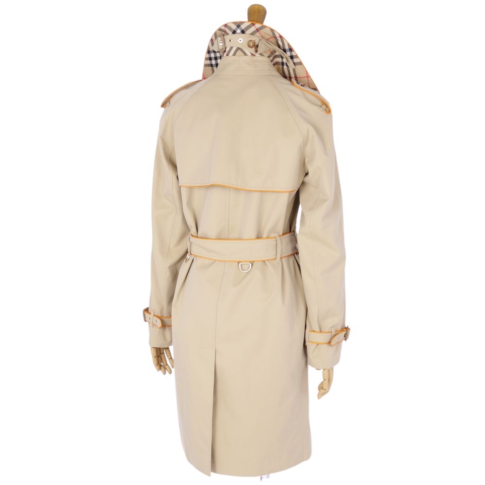 BURBERRY BURBERRY COTT TRENCH COTT BACK CHECK PIPING UK-MADE OUTER LADY UK4 US2 IT36 (equivalent to S) BEIJU