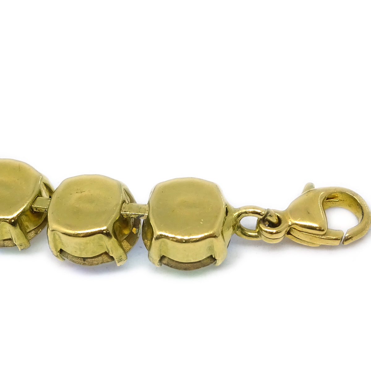 Chanel Rhinestone Chain Bracelet Gold 95P