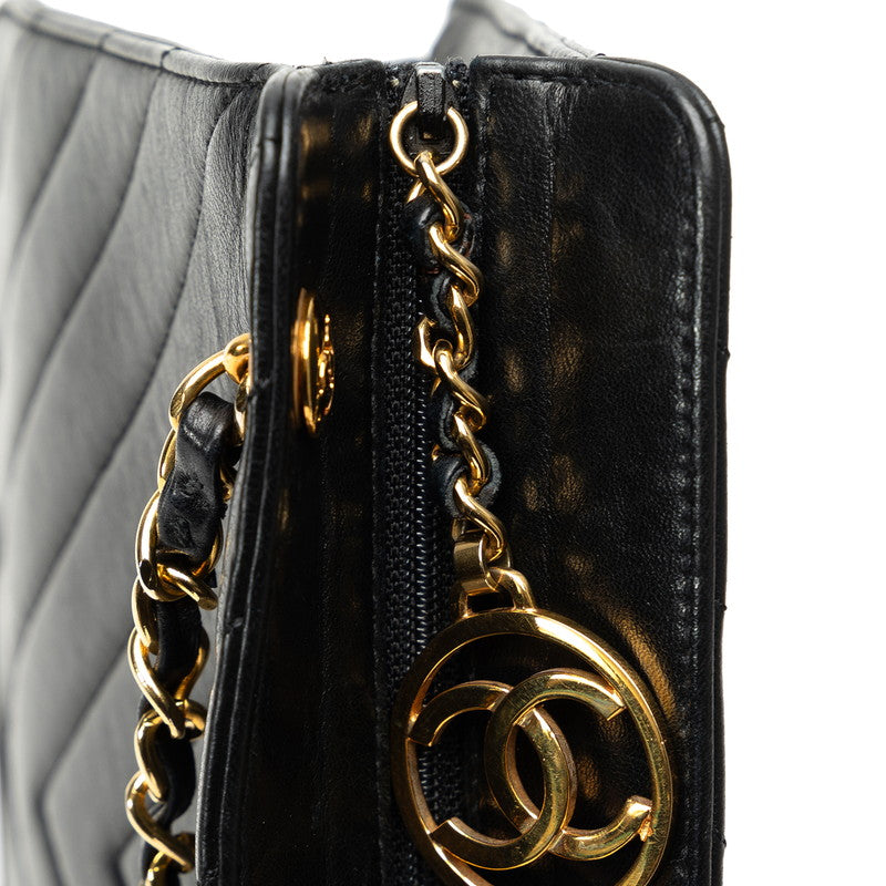 Chanel V Stitch Circus Cochrane  Chain Shoulder Bag Black Lambskin  CHANEL