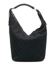 Gucci GG Canvas One Shoulder Bag 001 4288 Black Canvas Leather Women's