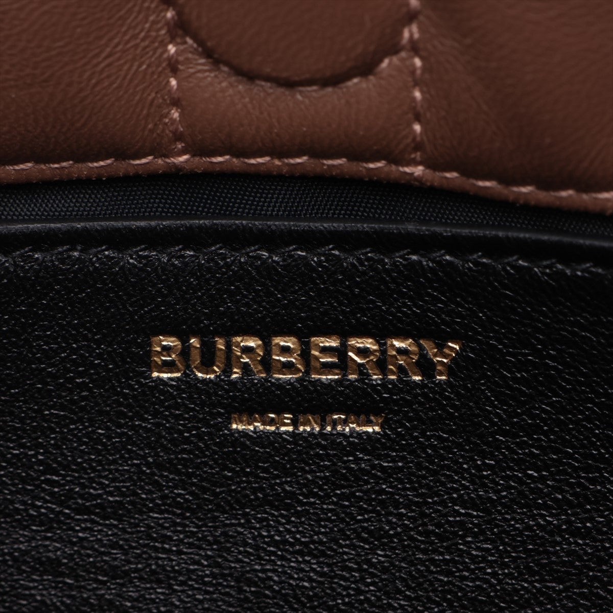 Burberry Leather Chain Shoulder Bag Black X Brown