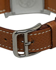 Hermes H Watch HH1.210 Quartz White Characterboard Stainless Steel Leather  Hermes