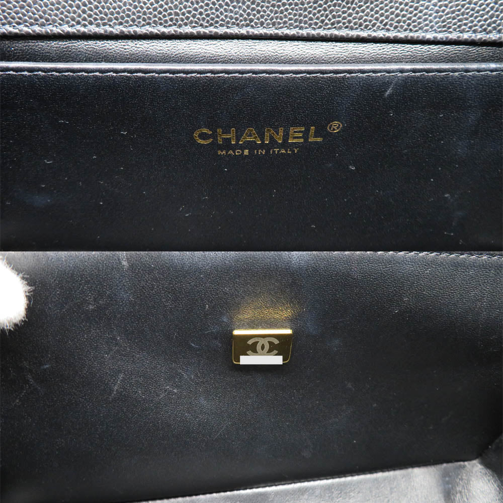 CHANEL CHANEL BOY CHANEL 25 Handbag A67086 Matrasse Chain Shoulder Bag Black Vintage G  Caviar S