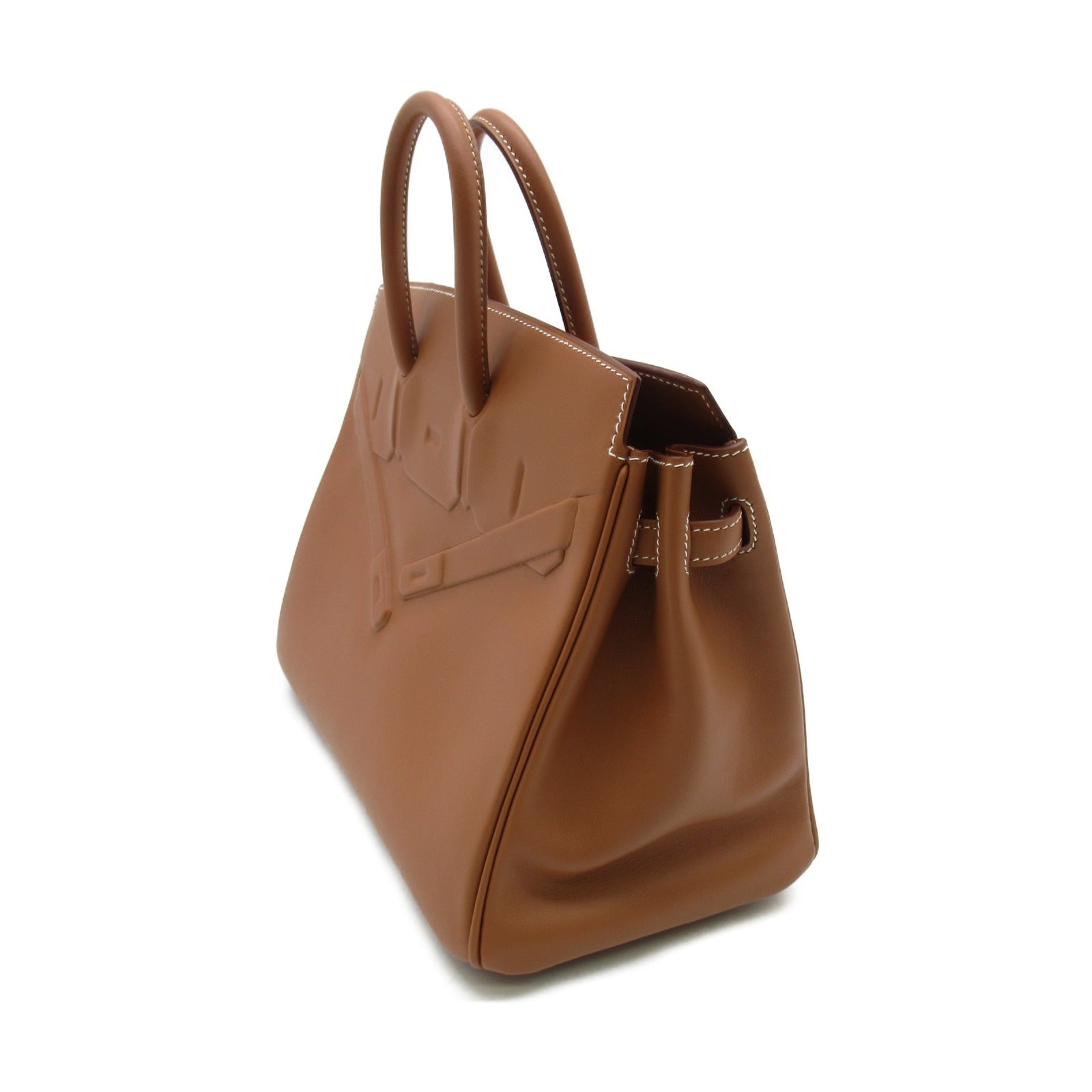 Hermes Hermes Shadowbur 25 G Handbag Bag Leather   Brown