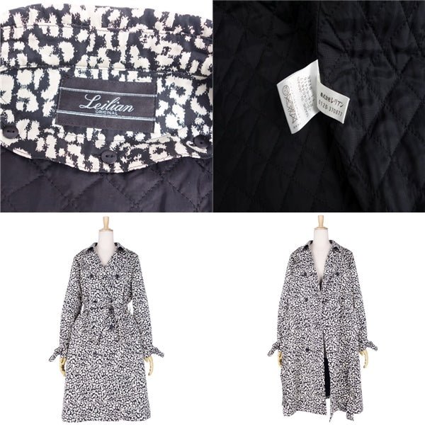 Leilian Long Coat  Cotton Liner Leilian Long Coat With Leopard Long Coat With Cotton Liner  11 (M Equivalent) White/Black