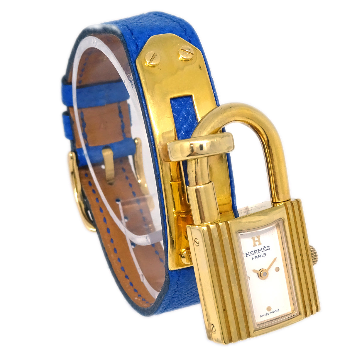 Hermes Kelly Watch Blue Courchevel
