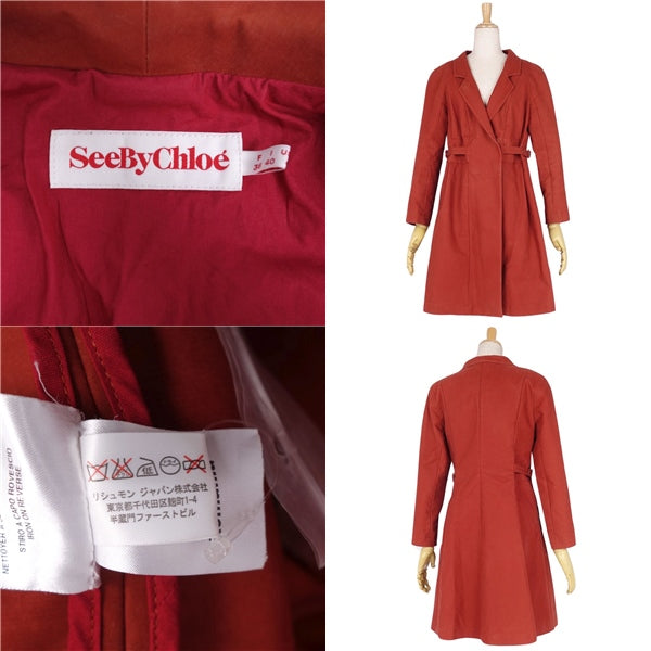 SEE BY CHLOE Coat Double Brest Cotton Out  F36 (S equivalent) Red () FODEST