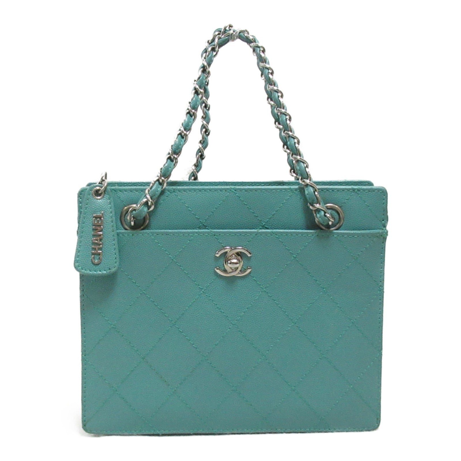 Chanel Chain Handbag Chain Handbag Chain Handbag Cabia S (Green )  Green Turquoise