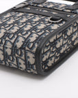 Dior Om Om Safari Canvas  Leather 2WAY Handbag Navy Navi