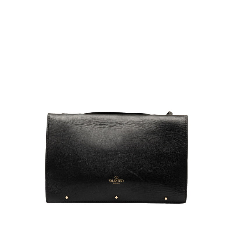 Valentino Stads Handbag Shoulder Bag 2WAY Black Leather  Valentino