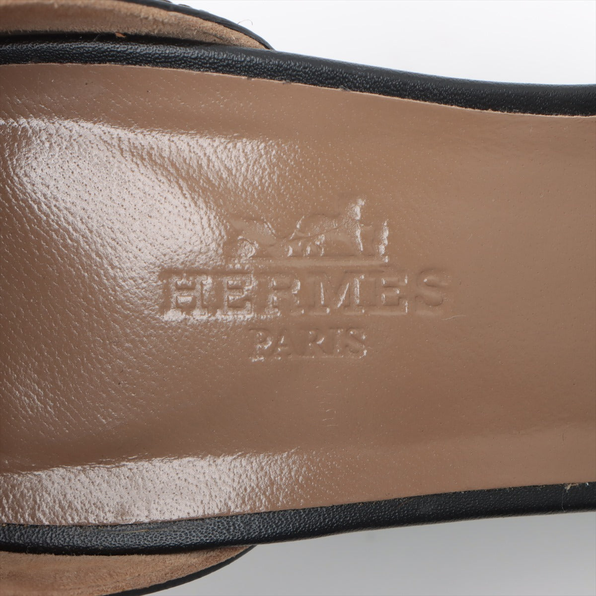 Hermes Legend Leather Wedding Sands 36  Black Strip