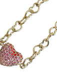Dior Heart Line Stone Necklace Silver Pink Metal  Dior