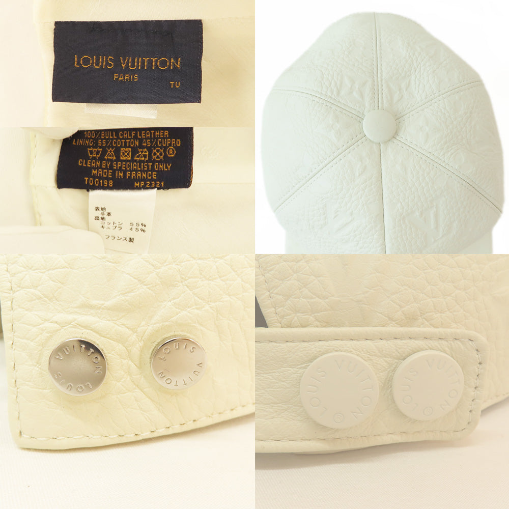 Louis Vuitton Monogram Emplant Casket  1.0 MP2321 White Hat Small Apparels Other