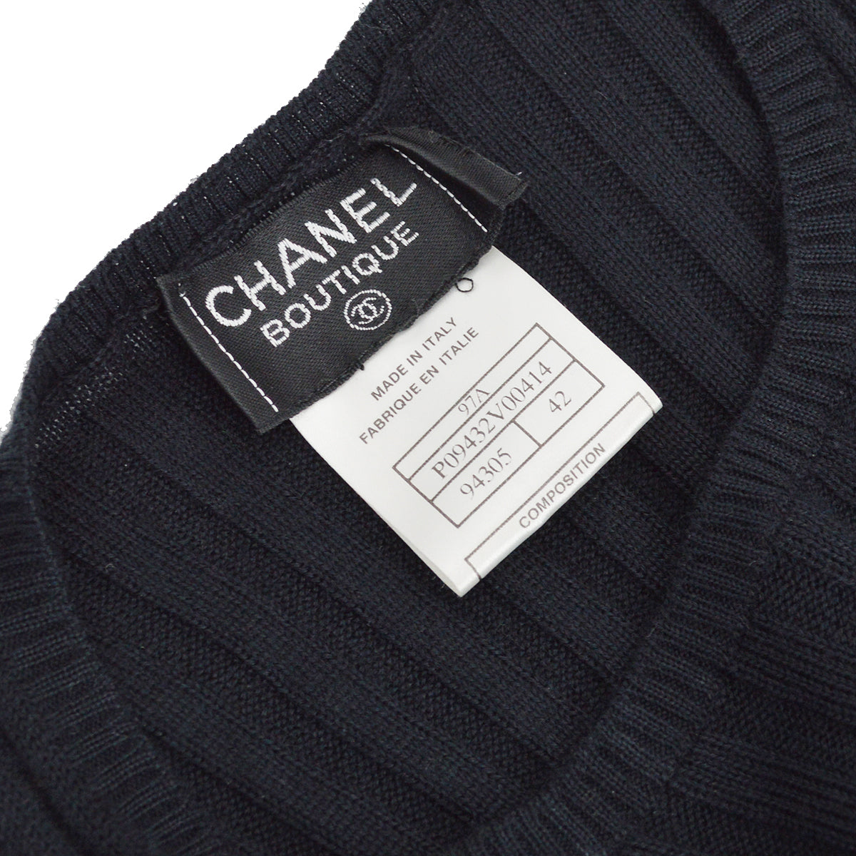 Chanel Fall 1997 ribbed cashmere jumper