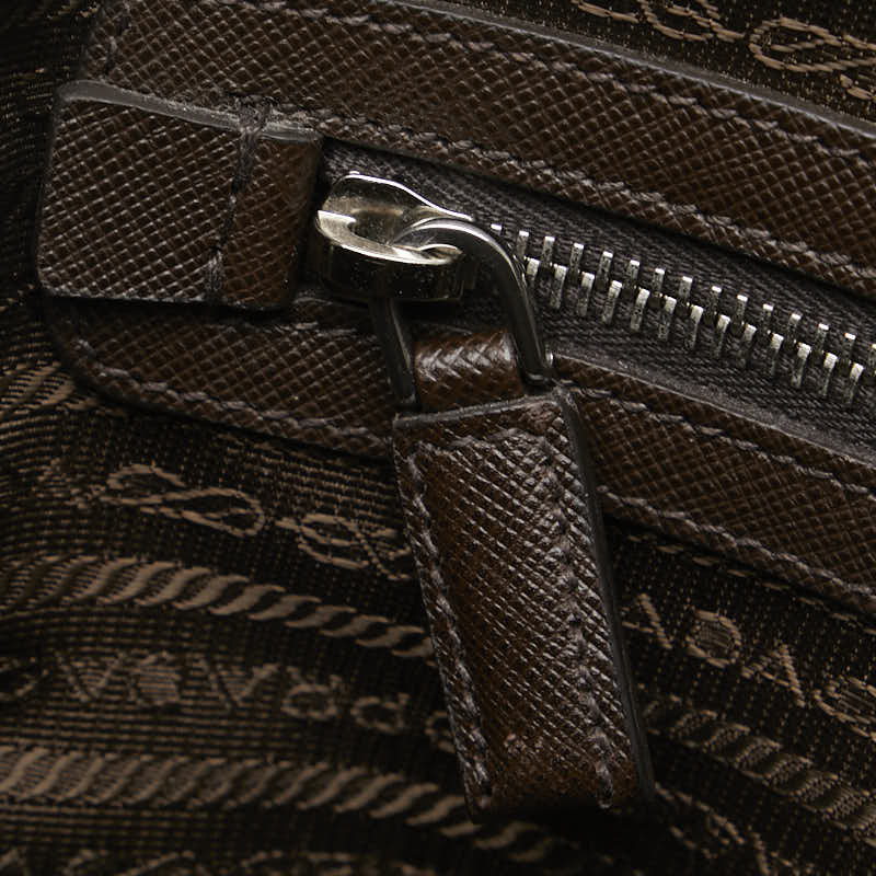 Prada Triangle Logo  Handbag Shoulder Bag 2WAY 2VE368 White Silver Leather  Prada