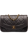 Chanel Diana 23 Chain Shoulder Bag Black Lambskin Leather Ladies Chanel