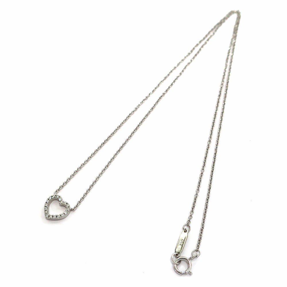 Tiffany Necklace K18WG Diamond Pendant White G Jewelry