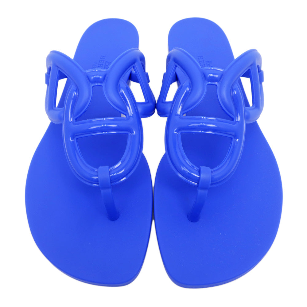 Hermes Egerie Sandals Outler Blue Size 38 Shennudankul Laver