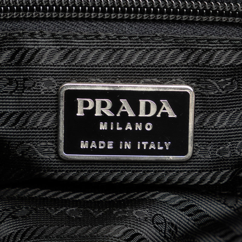 Prada Handbag B8385 Gr Black Wool Leather  Prada