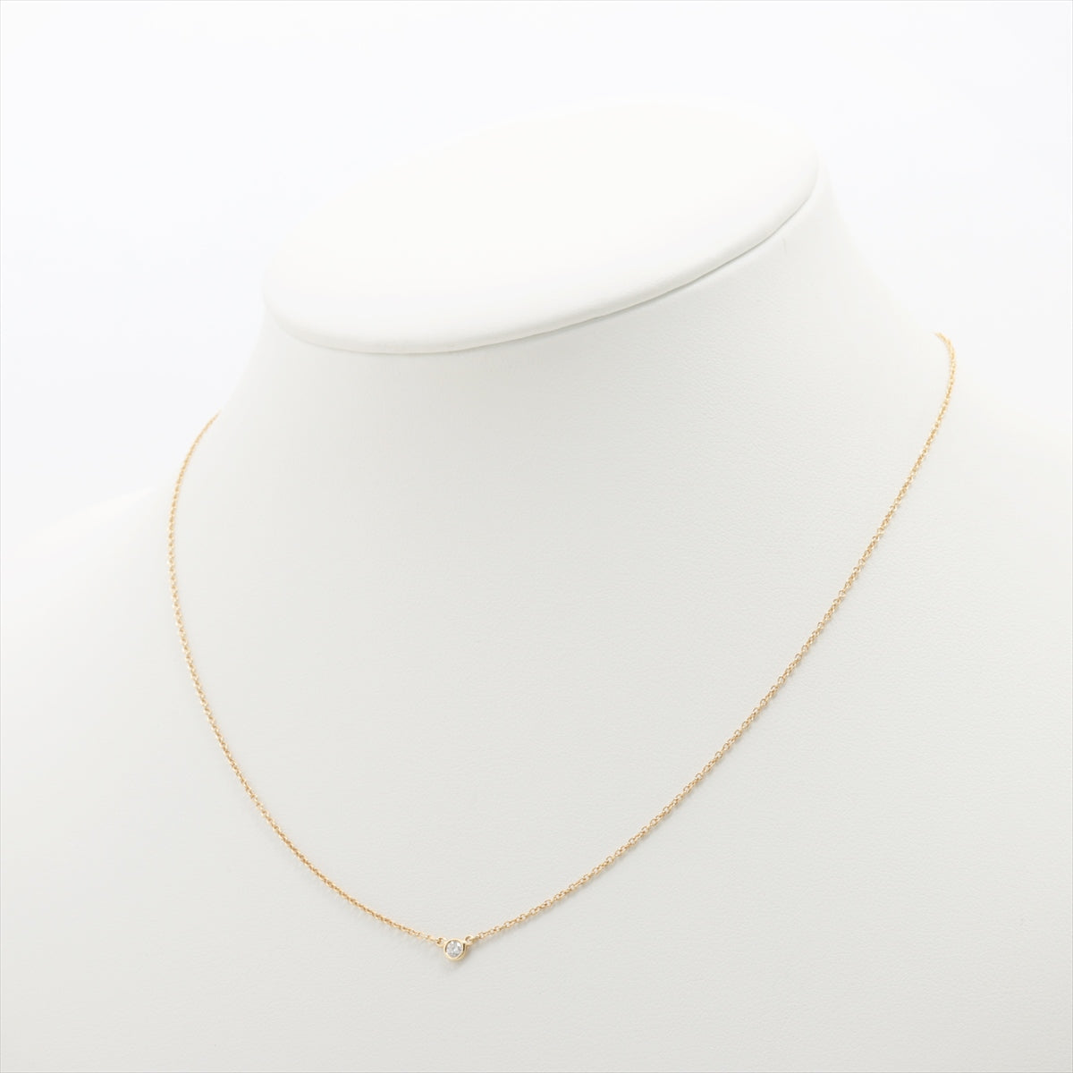 Tiffany  1P Diamond Necklace 750 (YG) 1.7g diameter approximately 3.30mm