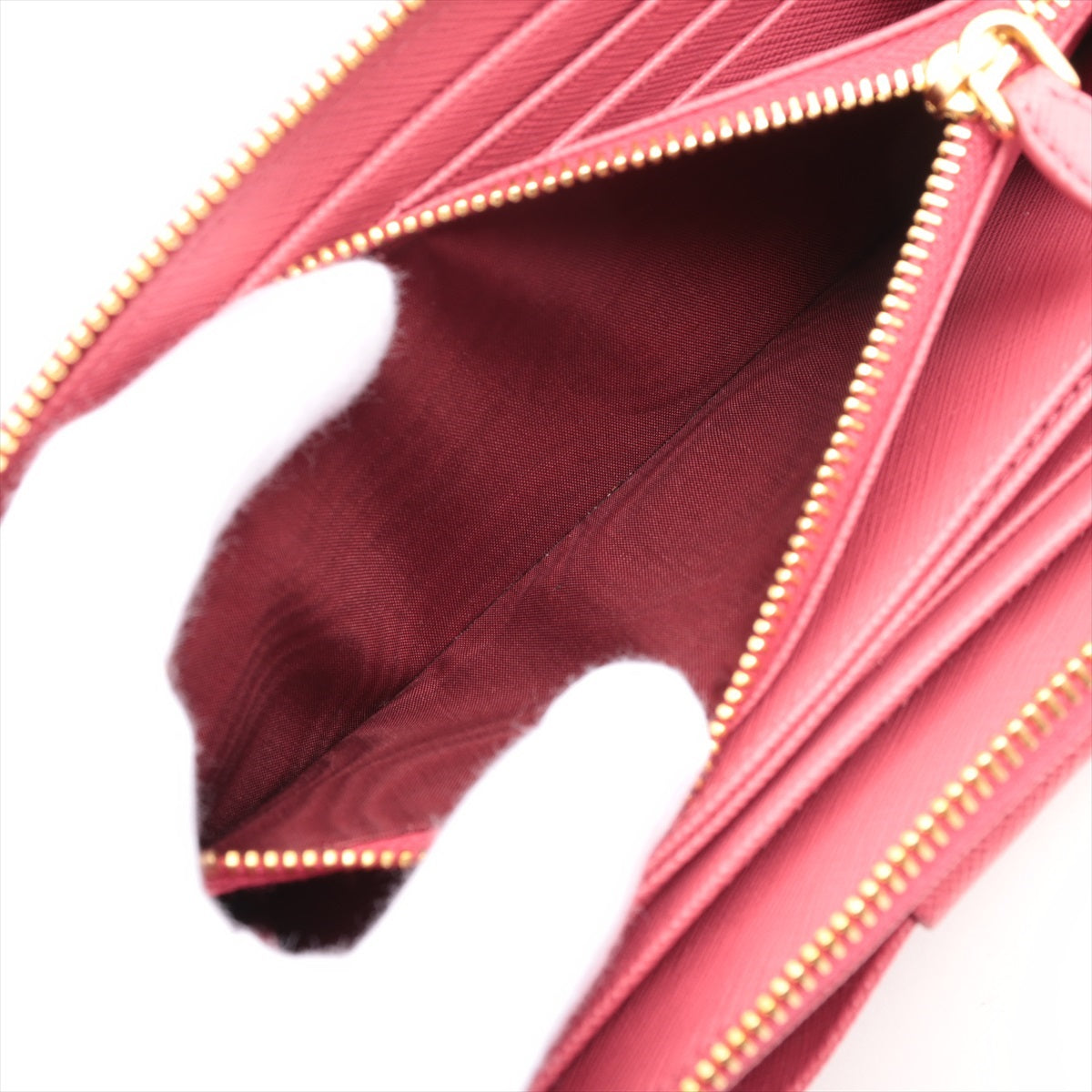 Prada Sapphire 1ML506 Leather Round  Wallet Pink
