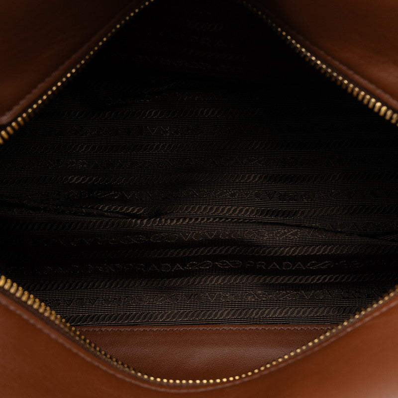 Prada Handbag 1BB030 Brown Red Multicolor Leather  Prada