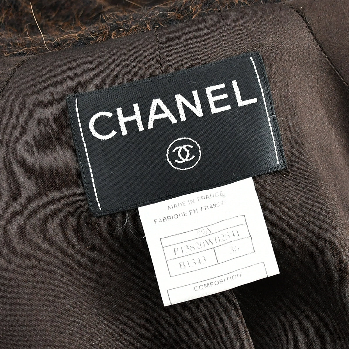 Chanel Zip Up Coat Brown 99A 