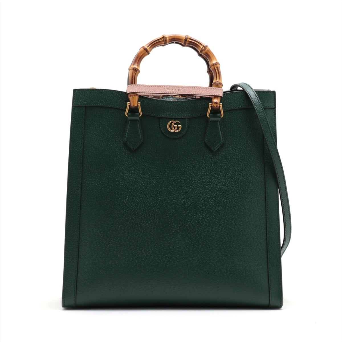 Gucci Bamboo Diana Leather 2WAY Handbag Green 703218