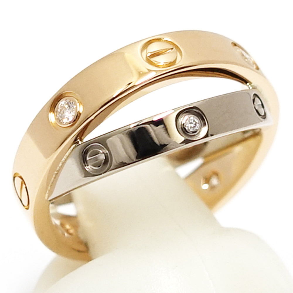 Cartier K18PG WG Beer Loveel Diamond 6P Twin Wind Ring Ring 750 Ring Jewelry B4094346