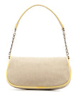 Chanel None.5 Camellia Chain One-Shoulder Bag Yellow Gr Canvas Patent Leather  Chanel