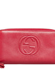 Gucci Interlocking G Soho Tassel Round Fashner Long Wallet 308280 Pink Leather  Gucci  Gucci