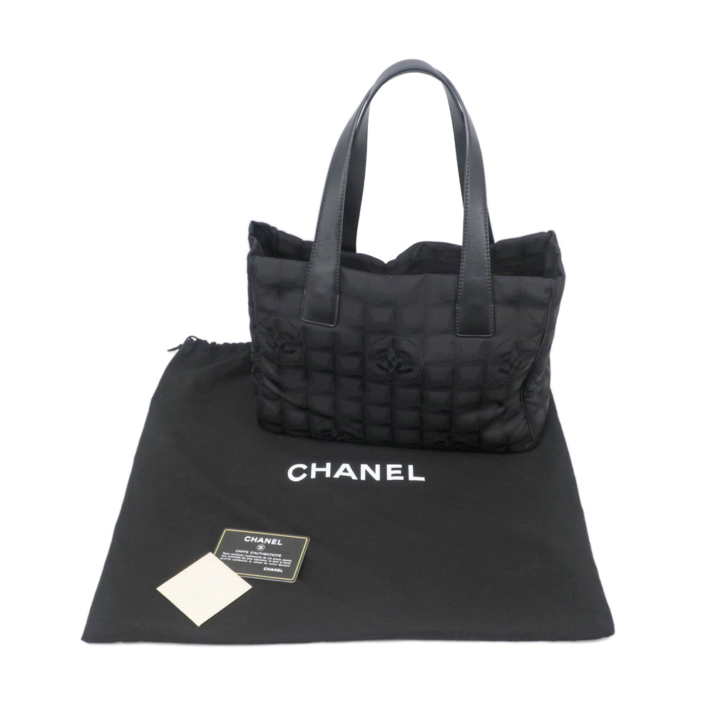 CHANEL CHANEL NEW LABEL TORTOT PM G  Black Black A20457 Handbag Nylon  Women
