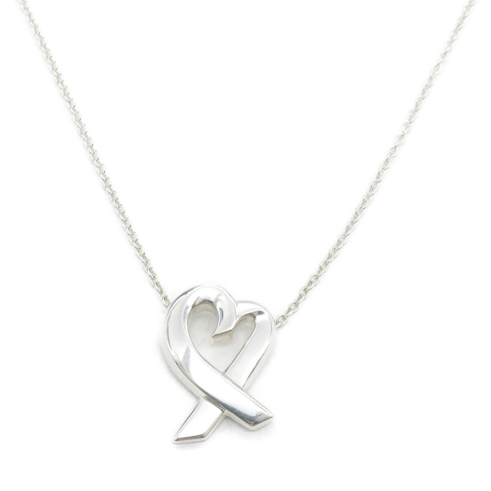 TIFFANY&amp;CO Loveing Heart Necklace Neckle Jewelry Silver 925 Women&#39;s Silver