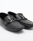 Louis Vuitton Monte Carlo 10 Years Leather Driving Shoes 7 1/2 Men Black FA0160 LV Logo