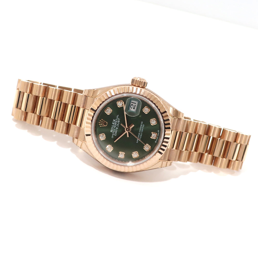 Rolex  Date Just 28 279175G  Olive Green Presidential Diamond ERG  Automatic  2020
