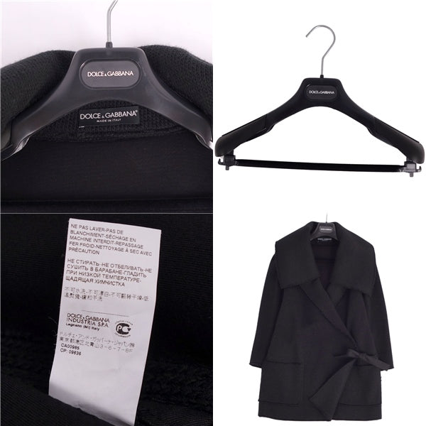 Dolce &amp; Gabbana Dolce &amp; Gabbana e Coat Double Bristol Wool   36 (S Equivalent) Black ()