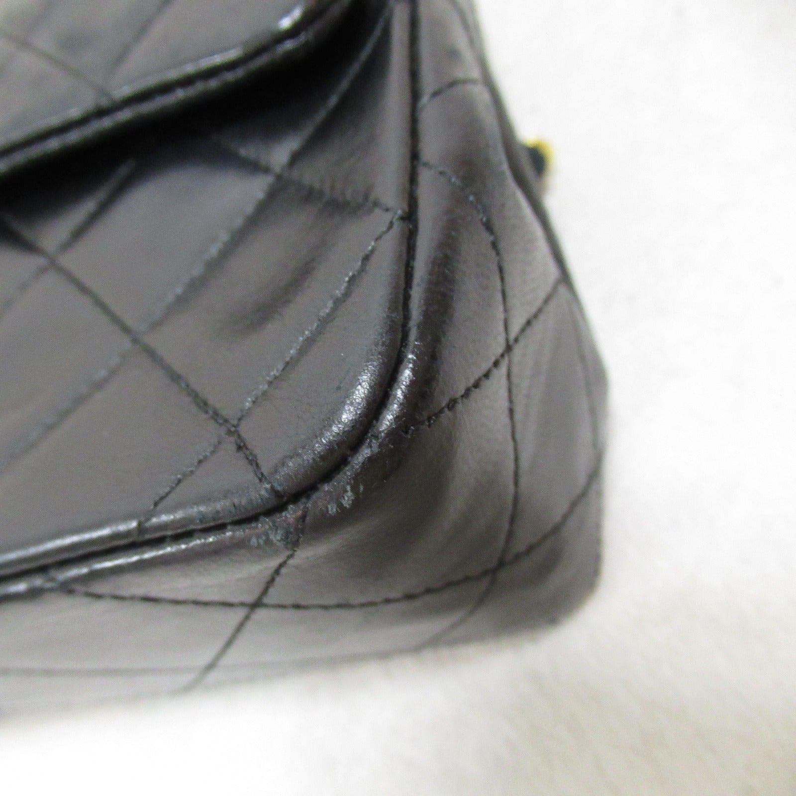 Chanel Double Flap Chain Shoulder Bag  Black A01113