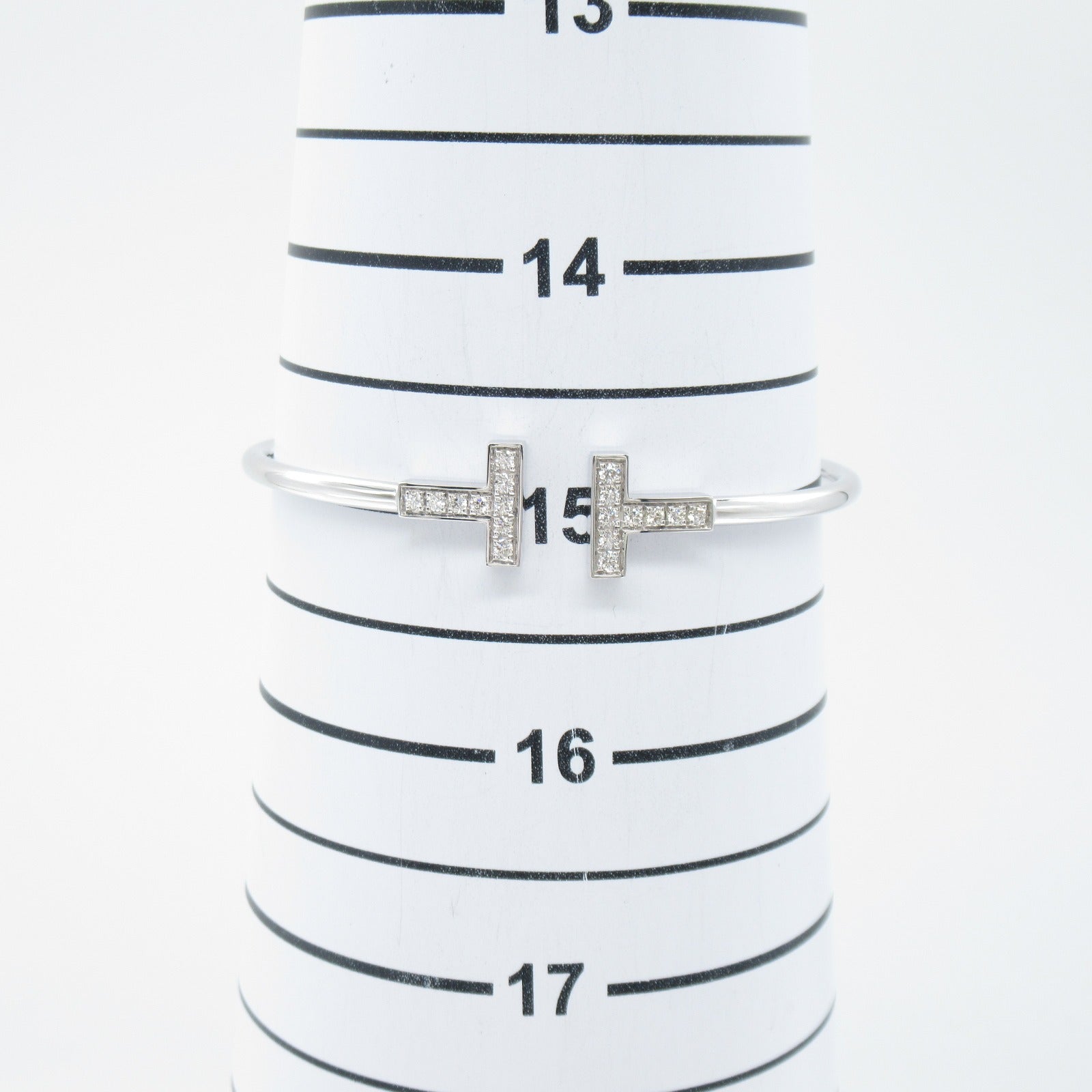 Tiffany & Co T  Diamond Bracelet Armband Accessories K18WG (White G) Diamond  Clearance