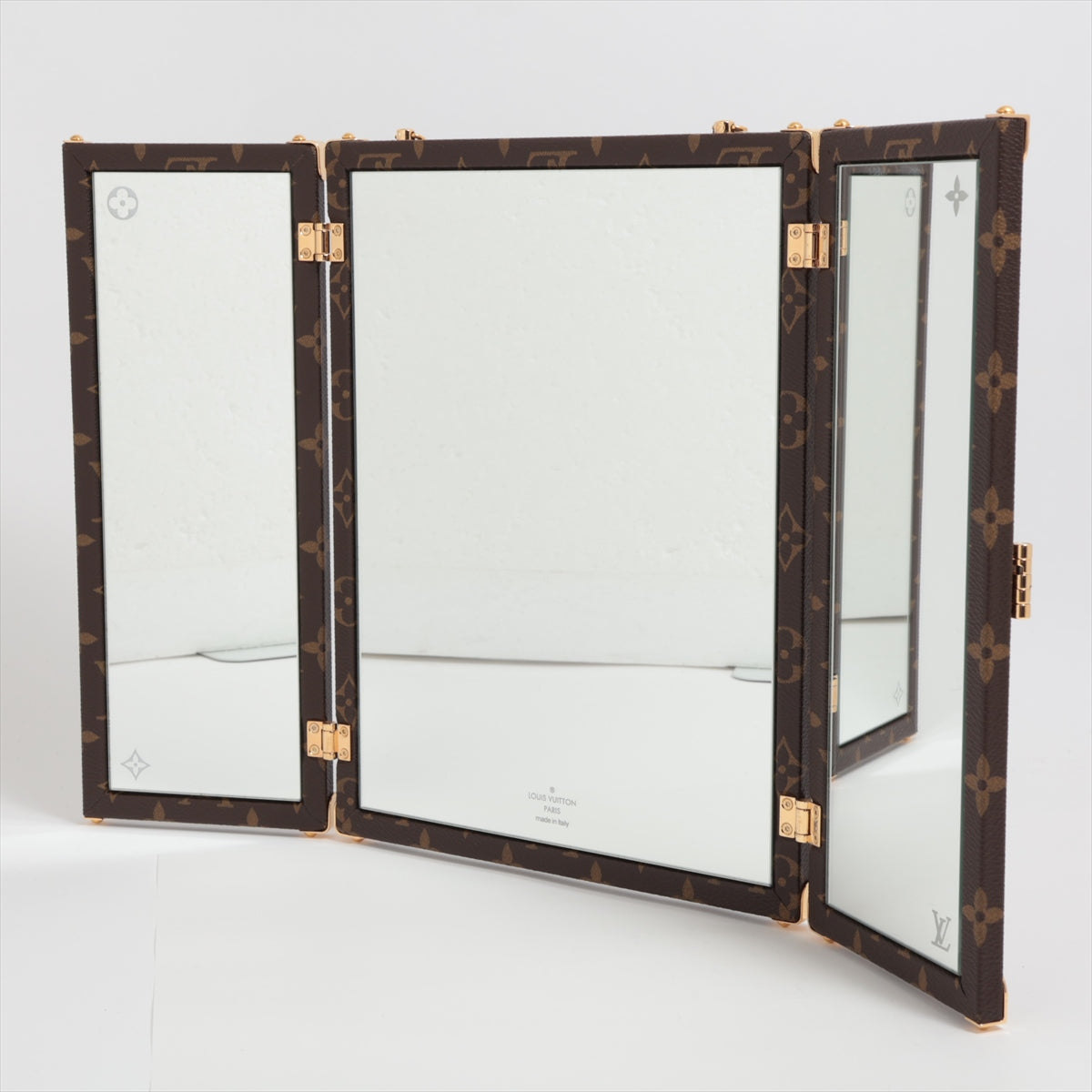 Louis Vuitton Mirror PVC Brown Triple Mirror GI0554 Home Mirror Rank